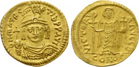 MAURICE TIBERIUS (582-602). GOLD Solidus. Constantinople or Theoupolis (Antioch).