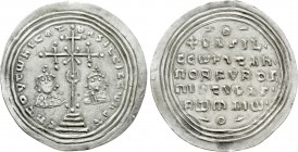 BASIL II BULGAROKTONOS with CONSTANTINE VIII (976-1025). Miliaresion. Contemporary imitation of Constantinople.