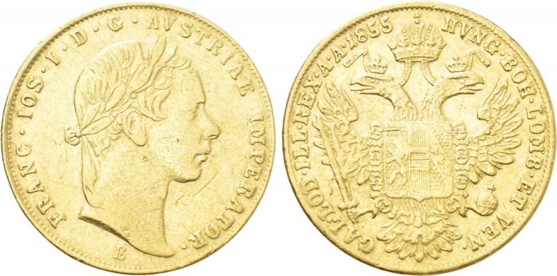 AUSTRIA. Franz Joseph I (1848-1916). GOLD Ducat (1855-E). Karlsburg. 

Obv: FR...