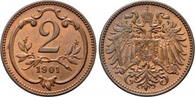 AUSTRIA. Franz Joseph I (1848-1916). 2 Heller (1901). Wien (Vienna).