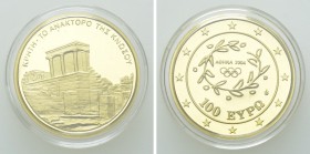 GREECE. GOLD 100 Euros (2003 [2004-dated]). Athens. Games of the XXVIII Olympiad series: The Knossos Palace.