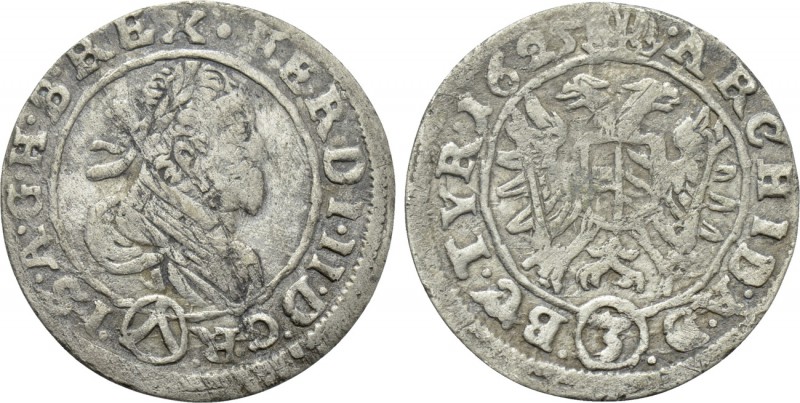 HOLY ROMAN EMPIRE. Ferdinand II (1619-1637). 3 Kreuzer (1625). St. Pölten. 

O...