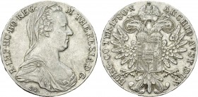 HOLY ROMAN EMPIRE. Maria Theresia (1740-1780). Reichstaler (1780-SF). Wien (Vienna) restrike (likely), struck since 1853.