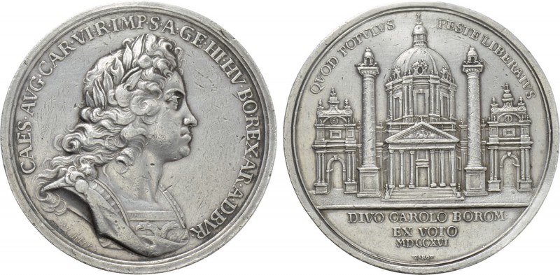 HOLY ROMAN EMPIRE. Karl VI (1711-1740). Silver Medal (1716). Commemorating the c...