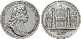 HOLY ROMAN EMPIRE. Karl VI (1711-1740). Silver Medal (1716). Commemorating the construction of Karlskirche and the curing of the plague. By Richter & ...