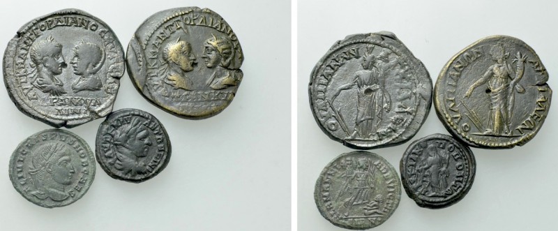 4 Ancient Coins. 

Obv: .
Rev: .

. 

Condition: see picture.

Weight: ...