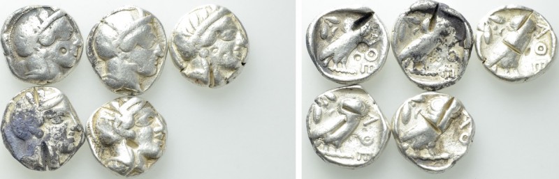 5 Tetradrachms of Athens. 

Obv: .
Rev: .

. 

Condition: See picture.
...