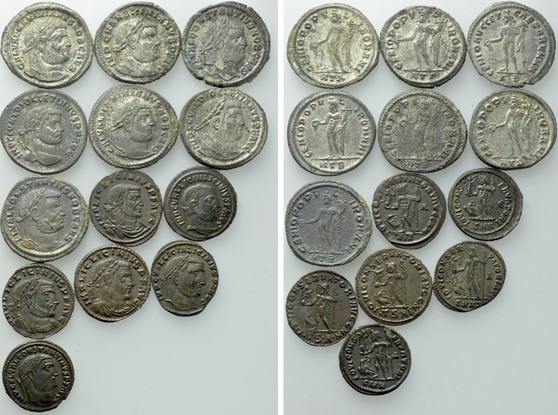 13 Coins of the Tetrarchy. 

Obv: .
Rev: .

. 

Condition: See picture.
...