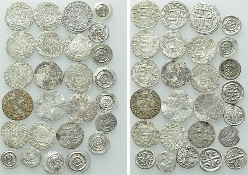 26 Medieval Coins; Mostly Hungary. 

Obv: .
Rev: .

. 

Condition: See pi...