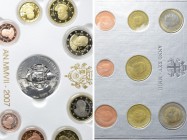 3 Euro Coin Sets of Vatican City (Proof Set 2007; 2 Euro "80° Genetliaco di Benedetto XVI"; Coin Set 2003).