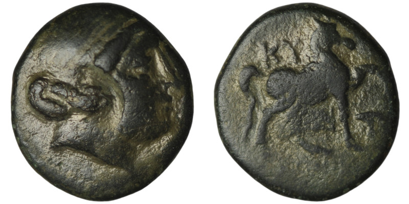 AEOLIS. Kyme. (Circa 250-200 BC).
AE Bronze (21mm, 6,51g)