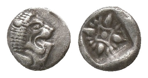 IONIA. Miletos. Obol or Hemihekte (Late 6th-early 5th centuries BC).
Obv: Head ...