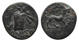 PONTOS. Amisos. Time of Mithradates VI Eupator (Circa 100-95 or 90-80 BC). Ae.
Obv: Panther crouching right, head facing, holding head of stag.
Rev:...