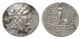 KINGS OF CAPPADOCIA. Ariarathes IX Eusebes Philopator (Circa 100-85 BC). Drachm. Mint A (Eusebeia under Mt. Argaios). Dated RY 12 (89/8 BC).
Obv: Dia...