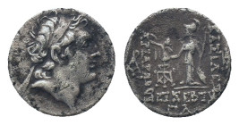 KINGS OF CAPPADOCIA. Ariarathes V Eusebes Philopator (Circa 163-130 BC). Drachm. Eusebeia. Dated RY 33 (130/29 BC).
Obv: Diademed head right.
Rev: Β...