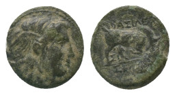 SELEUKID KINGDOM. Seleukos I Nikator (312-281 BC). Ae. Sardes.
Obv: Winged head of Medusa right.
Rev: BAΣIΛEΩΣ / ΣΕΛΕΥΚOY.
Bull butting right. Cont...