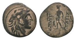 SELEUKID KINGDOM. Alexander I Balas (152-145 BC). Ae. Antioch on the Orontes.
Obv: Head of Alexander I right, wearing lion skin headdress.
Rev: ΒΑΣΙ...