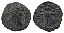 BITHYNIA. Nicaea. Caracalla (198-217). Ae.
Obv: ANTΩNINOC AYΓOYCTOC.
Laureate head right.
Rev: NIKAIEΩN.
Aquila flanked by two standards.
RG 481....