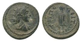 LYDIA. Tripolis. Pseudo-autonomous. (138-161).
Obv: Radiate-headed and draped bust of Helios (Sol), right.
Rev: Telesphorus standing facing.
RPC on...