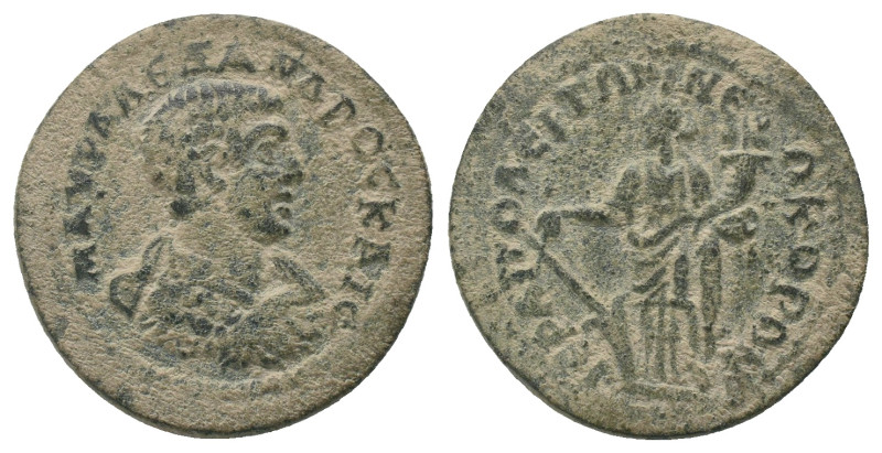 PHRYGIA. Hierapolis. Severus Alexander. As Caesar, AD 222.
Obv: Bareheaded and ...