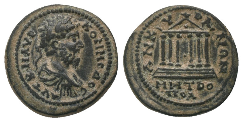 GALATIA. Ancyra. Commodus (177-192). Ae.
Obv: ΑVΤ Κ Μ ΑVΡ(Η) ΚOΜΜOΔOϹ.
Laureat...