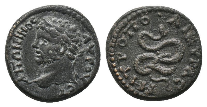 GALATIA. Ancyra. Caracalla (197-217). Ae.
Obv: ANTΩNEINOC AYΓOYCTOC.
Laureate ...