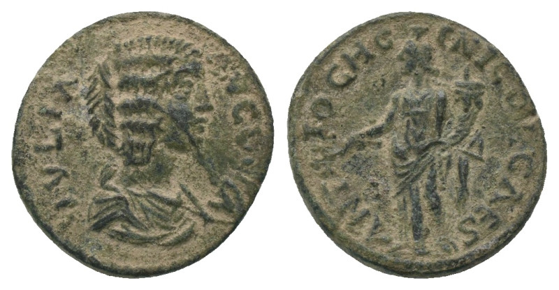 PISIDIA. Antioch. Julia Domna (Augusta, 193-217). Ae.
Obv: IVLIA AVGVSTA.
Drap...