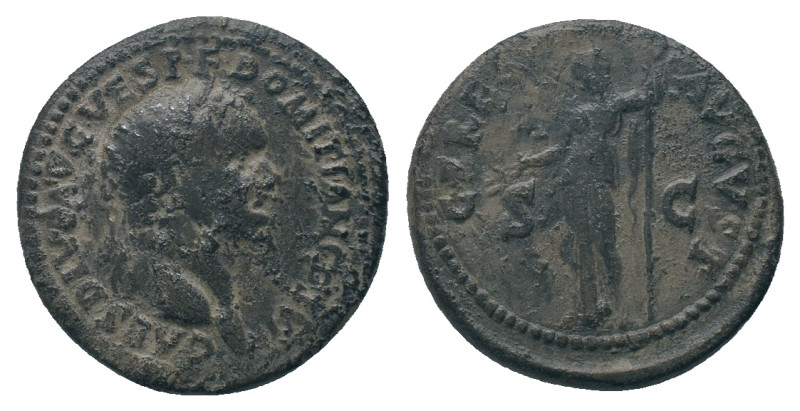 DOMITIAN (Caesar, 69-81). Dupondius. Latin mint in Thrace.
Obv: CAES DIVI AVG V...