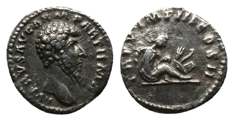 LUCIUS VERUS (161-169). Denarius. Rome.
Obv: L VERVS AVG ARM PARTH MAX.
Bare h...