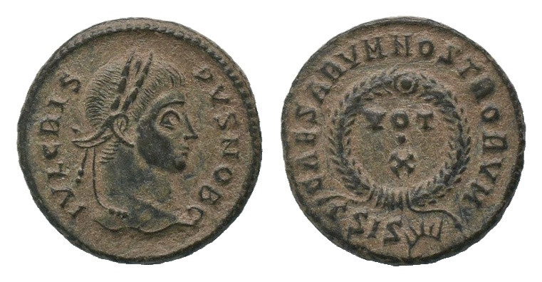 CRISPUS.(316-326).Siscia.Follis.
Obv : IVL CRISPVS NOB C.
Laureate head right....