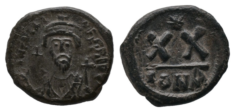 PHOCAS (602-610). Half Follis. Constantinople.
Obv: δ N FOCA PЄRP AVG.
Crowned...