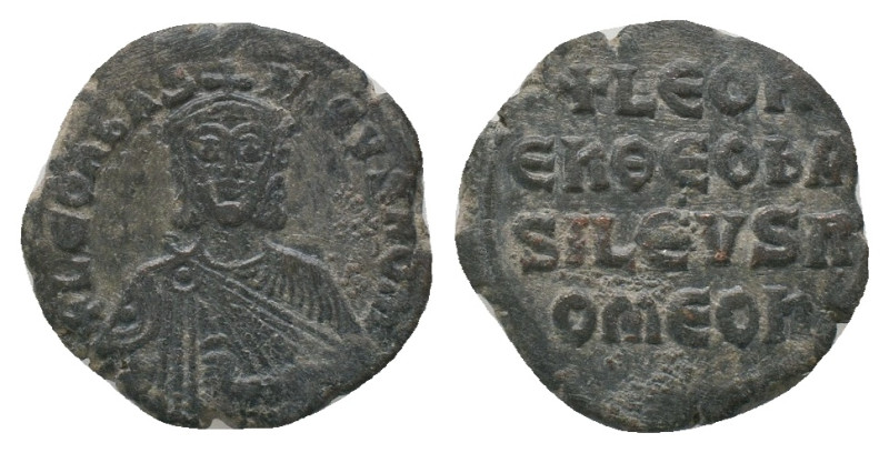 LEO VI the WISE (886-912). Follis. Constantinople.
Obv: + LEON bASILEVS ROM.
C...