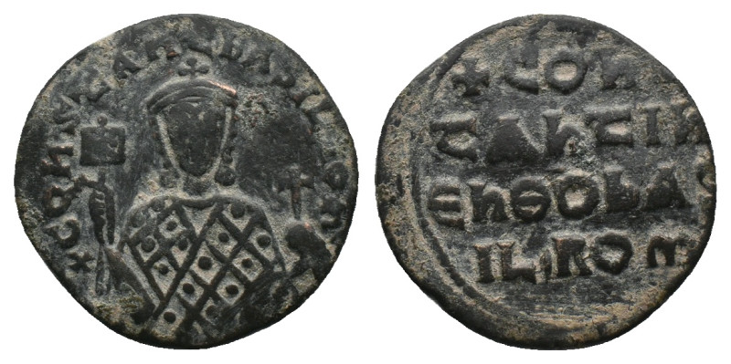 CONSTANTINE VII PORPHYROGENITUS with ROMANUS I (913-959). Follis. Constantinople...