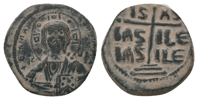 ANONYMOUS FOLLES. Class A1. Attributed to John I (969-976). Follis.
Obv: + ЄMMA...