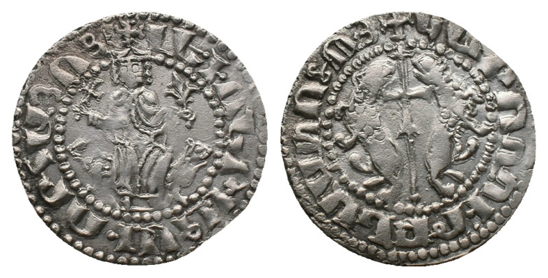 ARMENIA. Levon I (1198-1219). Tram.
Obv: Crowned figure of Levon seated on thro...