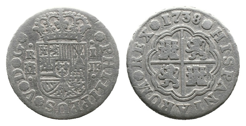 SPAIN. PHILIP V. 1 Real. 1738. Madrid.
.
Condition: Good fine.
Weight: 2.66 g...