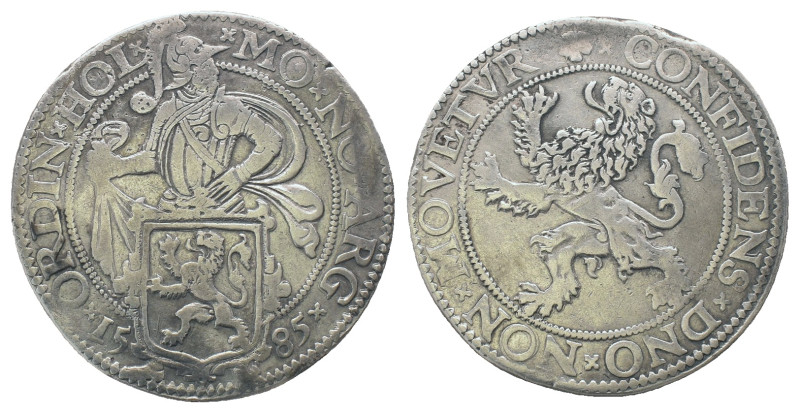 NETHERLANDS. Lion Dollar or Leeuwendaalder (1585). Overijessel.
Obv: MO NO ORD ...