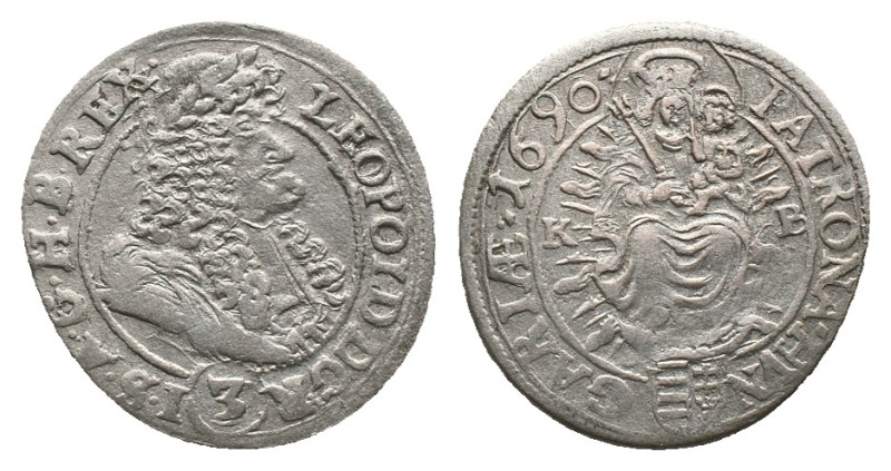 HOLY ROMAN EMPIRE. Leopold I (1657-1705). 3 Kreuzer (1690).
Obv: LEOPOLDVS D G ...