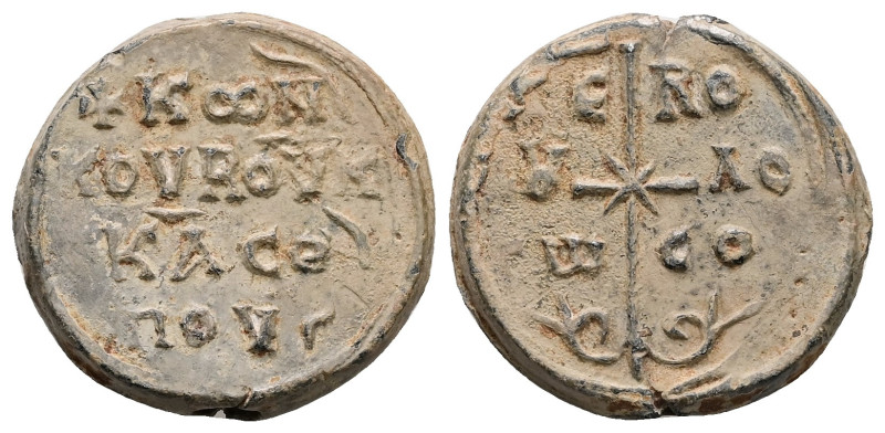 Byzantine Lead Seal of Constantine, kouboukleisios and ek prosopou (c. AD 10th c...