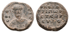 Byzantine Lead Seal. Uncertain.
.
Condition: Very fine.
Weight: 8.08 g.
Diameter: 18.79 mm.