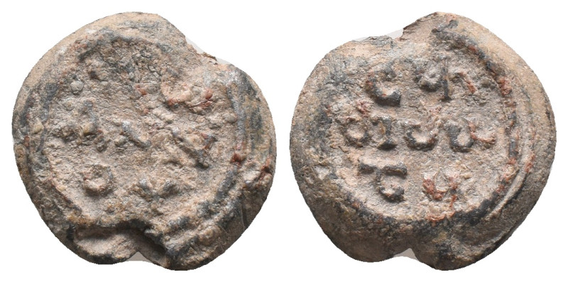 Byzantine Lead Seal. Uncertain.
.
Condition: fine.
Weight: 14.28 g.
Diameter...