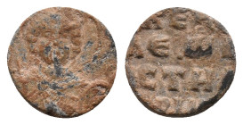 Byzantine Lead Seal. Uncertain.
.
Condition: fine.
Weight: 4.27 g.
Diameter: 16.55 mm.