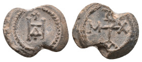 Byzantine Lead Seal. Uncertain.
.
Condition: fine.
Weight: 10.62 g.
Diameter: 23.61 mm.