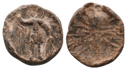 Byzantine Lead Seal. Uncertain.
.
Condition: fine.
Weight: 15.25 g.
Diameter: 23.81 mm.