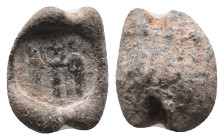 Byzantine Lead Seal. Uncertain
Condition: fine.
Weight: 6.69 g.
Diameter: 16.75 mm.