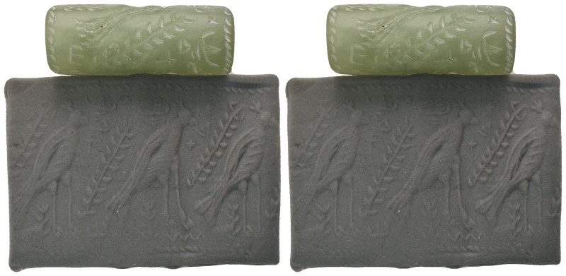 NEAR EASTERN CYLINDER SEAL (CIRCA. 1500 - 1000 BC).
.
Weight: 23.46 g.
Diamet...