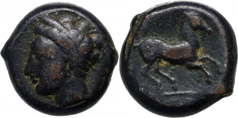 Greece, Sicily, Carthaginian Domain, Bronze 375-350 BC Weight 6,34 g, 16 mm.&nbs...