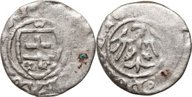 Władysław Jagiełło 1386-1434, trzeciak, Kraków, sygnatura mp