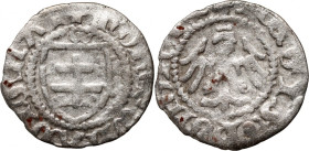 Władysław Jagiełło 1386-1434, trzeciak, Kraków, sygnatura mp