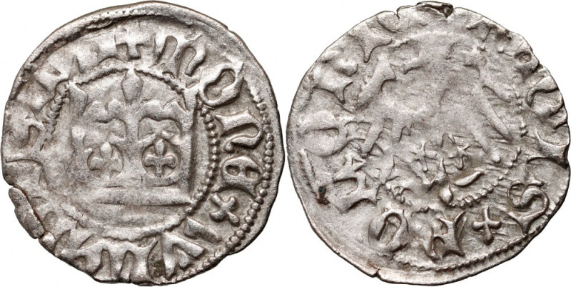 Władysław Jagiełło 1386-1434, półgrosz, Kraków, bez sygnatur Waga 1,28 g. Delika...